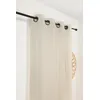 Image de Linder - Voilage Carreaux Alsaciens - Finition  illets Couleur Canon de Fusil - Coloris Blanc Cassé - 145x260cm - 60% Polyester 40% Coton - Tissé et Teint en France - Collection Kelsch