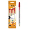 Image de BIC Cristal Original Stylos-Bille Pointe Moyenne (1,0 mm) - Encre Rouge, Corps Translucide, Pochette de 4