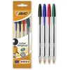 Image de BIC Cristal Original Stylos-Bille Pointe Moyenne (1,0 mm) - Couleurs Assorties, Un Paquet de 4