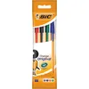 Image de BIC Orange Original Stylos-Bille Pointe Fine (0,8 mm) - Couleurs Assorties, Pochette de 4