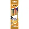 Image de BIC Cristal Original Stylos-Bille Pointe Fine (0,8 mm) - Couleurs Assorties, Pochette de 4