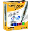 Image de BIC Velleda 1781 Feutres pour Tableau Blanc Effaçables à Sec Pointe Biseautée Large - Couleurs Assorties, Boîte de 4