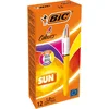 Image de BIC - 1 Stylo 4 Couleurs Sun - Pointe moyenne 1 mm - (violet + rose + orange + jaune fluo)
