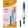 Image de BIC EasyClic Stylos-Plume Rechargeables - Décor sans choix possible Blister de 2 + 2 Petites Cartouches d'Encre Bleue