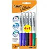 Image de BIC Velleda 1741 Feutres pour Tableau Blanc Effaçables à Sec, Pointe Conique Moyenne - Couleurs Assorties, Blister de 4+1