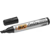 Image de Lot de 12 Marqueur permanent pointe biseau corps plastique encre à base d'alcool noire BIC 2300