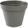 Image de EDA - Pot de Fleur Rond Toscane Ø 30 cm - 10 L - Intérieur & Extérieur - Zone de rétention d'eau pour Limiter l'Arrosage - Plastique Recyclé - Ø 29,5 x H.24 cm - Taupe
