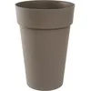 Image de EDA - Pot de fleurs Rond haut- Toscane - Ø 46 x H 65 cm - Intérieur / Extérieur - 67 L - Taupe