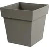 Image de Pot de fleur carré - Toscane - EDA - 39 x 39 x H. 39 cm - Intérieur / Extérieur - 38L - Taupe