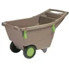 Image de EDA - Brouette de Jardin - Grande Contenance de 140 L - Poignée Confortable - Vide-Poche et Porte-Outils - Taupe et Vert