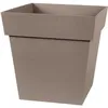 Image de Pot de fleur carré - Toscane - EDA - 32 x 32 x H. 32 cm - Intérieur / Extérieur - 22L - Taupe