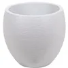 Image de Pot de fleurs Rond Egg Ø 50cm - EDA - Graphit - 46 L - Ø 50 x H. 45 cm - Blanc cérusé