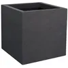 Image de Pot de fleurs Carré 30 cm - EDA - Volcania Up - 21 L - Intérieur/Extérieur -Décor Pierre- 295 x 295 x H. 295 cm - Gris Anthracite