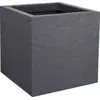 Image de Pot carré plastique EDA Durdica Up gris galet 29,5 x 29,5 x h.29,5 cm
