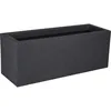 Image de Jardinière - EDA - Volcania Up - 57 L - Intérieur/Extérieur - Décor Pierre - 795 x 295 x H. 295 cm - Gris Anthracite