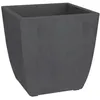 Image de Pot de fleurs Carré haut - EDA - Diva Basalt - 42 L - 435 x 435 x H.78.2 cm -Bac intérieur amovible - Gris anthracite