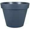 Image de Pot de fleur rond en plastique Ø60cm Eda Toscane bleu foncé