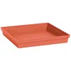 Image de Soucoupe Carrée - EDA - Toscane - 40 cm - Pour Pot 50 cm réf. 013648 - 40 x 40 x H. 59 cm - Orange Terre Battue