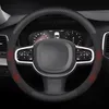Image de Couvre Volant Voiture pour Volvo XC60 XC90 XC40 XC70 S90 S60 S80 S40 V90 V70 V40 V60 C70 Housse De Volant Accessoires D'intérieur Protecteur Volant(O Carbon Red)