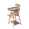 Image de Chaise Haute Bébé Traditionnelle Transformable Barreaux sans Tablette Amovible Marcel, Bicolore Vieux rose