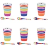 Image de Little Marcel - Set de 6 gobelets avec cuillères multicolores - 8x6x8cm OS