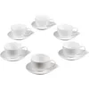 Image de TABLE PASSION - COFFRET 6 TASSES + SOUS TASSES CAFE 10 CL GOUTTE PORC.BLC