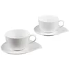 Image de TABLE PASSION - COFFRET 2 TASSES + SOUS TASSES MAXI DEJEUNE 55CL GOUTTE PORCELAINE BLANCHE