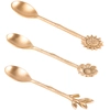 Image de Table Passion - 3 Sets de 3 cuillères à dessert végétales dorées - 14x3x2cm OS