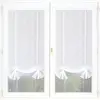 Image de Paire de vitrage tamisant étamine passe-tringle rubans relevables blanc L.200 x l.90cm Dylrev