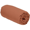 Image de Baton Rouge - Drap housse en percale de coton bonnet 30 cm - terracota 140x190 cm
