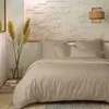 Image de Housse de Couette 220x240 cm + 2 taies 100% Percale de Coton 80 Fils Lin
