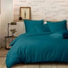 Image de Home Collection - Parure Housse de Couette en Percale de Coton verte 240x220 cm