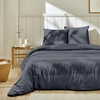 Image de Home Collection - Parure housse de couette 100% Gaze de Coton bleu jean 240x220 cm