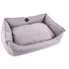 Image de Martin Sellier Corbeille Grise avec Coussin Amovible pour Chien Domino 60 x 45 x 23 cm