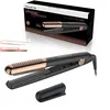 Image de Rowenta Lisseur cheveux professionnel, Revêtement céramique, Lisse et boucle, Glisse exceptionnelle, Embout thermo-protecteur, Arrêt automatique, Ultimate Experience, Noir/cuivre SF8230F0