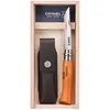 Image de OPINEL - N°08 Carbone et Étui Alpine - Couteau Pliant de Poche Carbone - Couteau de Poche - Coffret Bois Couteau - Lame Acier 8,5 cm et Manche en Bois