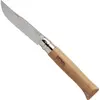 Image de OPINEL, Couteau N°9, Acier inoxydable Martensitique, Facilité d'entretien, Résiste à la corrosion, Manche en hêtre vernis incolore, Lame Yatagan de 9 cm, Avec bague de double sécurité Virobloc