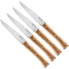 Image de Opinel - Coffret de 4 Couteaux de Table Facette Olivier - Lame Lisse Pleine Soie Acier Inox - Manche Bois d'Olivier - Garantie à Vie - Fabrication Française