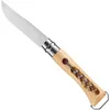 Image de Opinel Couteau de poche n° 10 254651 avec tire-bouchon et décapsuleur, en acier inoxydable, manche en hêtre, longueur de la lame 10 cm, marron