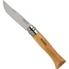 Image de Couteau OPINEL N°8, Acier inoxydable Martensitique, Facilité d'entretien, Résiste à la corrosion, Manche en hêtre vernis incolore, Lame Yatagan de 8,5 cm, Avec bague de double sécurité Virobloc