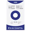 Image de Exacompta - Réf. 13301E - Étui de 100 fiches bristol unies non perforées - format 75 x 125 mm - compatibles avec imprimante jet d'encre, laser et photocopieur - couleur blanc