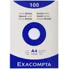 Image de Exacompta - Réf. 13306E - Étui de 100 fiches bristol unies non perforées - format 210 x 297 mm - compatibles avec imprimante jet d'encre, laser et photocopieur - couleur blanc