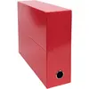 Image de Exacompta - Réf. 89925E - 1 Boîte transfert Iderama en papier teinté dans la masse - Dos 90 mm -  illet en métal - Pour format A4 - Dimensions 25,5 x 34 x 9 cm - Couleur rouge - Livrée montée