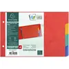 Image de Exacompta - Réf. 804E - Intercalaires pour fiches bristol en véritable carte lustrée souple 225g/m2 FSC® avec 4 onglets neutres - 2 anneaux - Format à classer 148x210mm - couleurs assorties