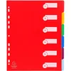 Image de Exacompta - Réf. 4806E - Carton de 25 Intercalaires polypropylène rigide opaques avec 6 onglets neutres - Premier index imprimé - Format à classer A4 maxi - Couleurs vives assorties
