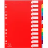 Image de Exacompta - Réf. 4812E - Carton de 15 Intercalaires polypropylène rigide opaques avec 12 onglets neutres - Premier index imprimé - Format à classer A4 maxi - Couleurs vives assorties