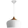 Image de Suspension Aluminor Voltige, blanche avec détails en bois