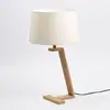 Image de Aluminor Lampe à poser Memphis LT en bois et tissu, blanche