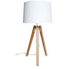 Image de Aluminor ESSENCE LT B Lampe A Poser, Bois Naturel + Abat-Jour Blanc