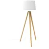 Image de Aluminor ESSENCE LS B LAMPADAIRE, Bois Naturel+ Abat-Jour Blanc